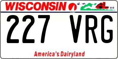 WI license plate 227VRG