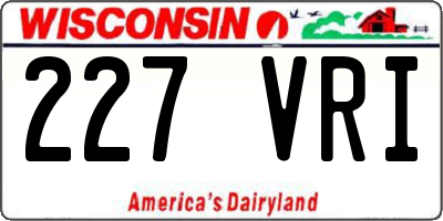WI license plate 227VRI