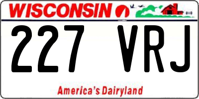 WI license plate 227VRJ