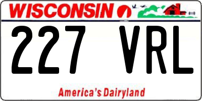 WI license plate 227VRL