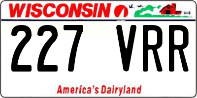 WI license plate 227VRR