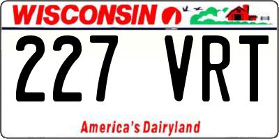 WI license plate 227VRT