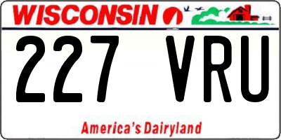 WI license plate 227VRU