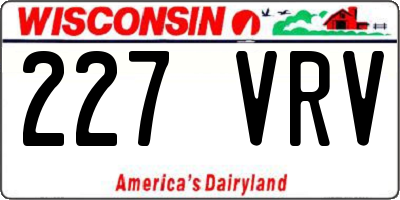 WI license plate 227VRV