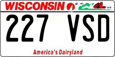 WI license plate 227VSD