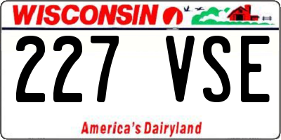 WI license plate 227VSE