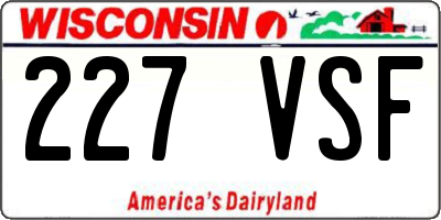 WI license plate 227VSF