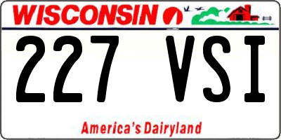 WI license plate 227VSI