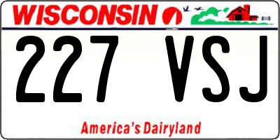 WI license plate 227VSJ
