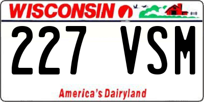 WI license plate 227VSM