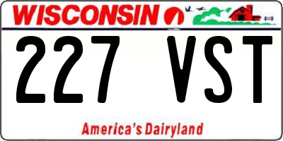 WI license plate 227VST