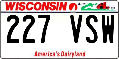 WI license plate 227VSW