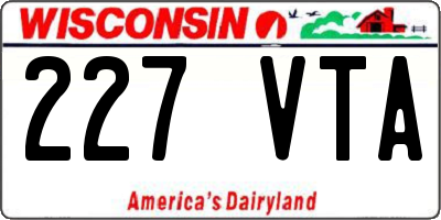 WI license plate 227VTA