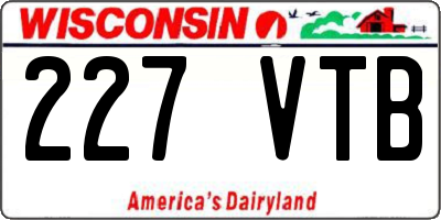 WI license plate 227VTB