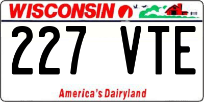 WI license plate 227VTE