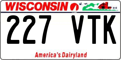 WI license plate 227VTK