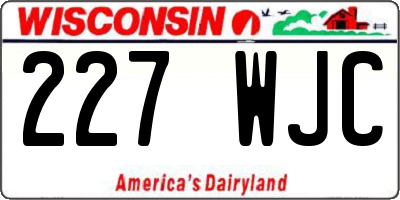 WI license plate 227WJC
