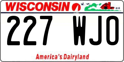 WI license plate 227WJO