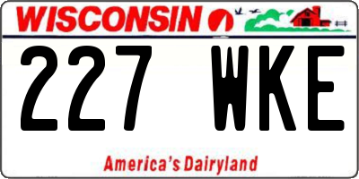 WI license plate 227WKE