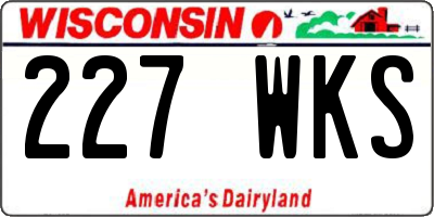 WI license plate 227WKS
