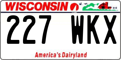 WI license plate 227WKX