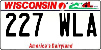 WI license plate 227WLA