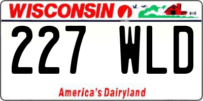 WI license plate 227WLD