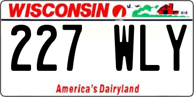 WI license plate 227WLY