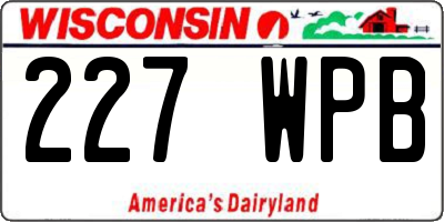 WI license plate 227WPB