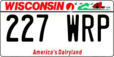 WI license plate 227WRP