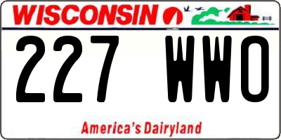 WI license plate 227WWO