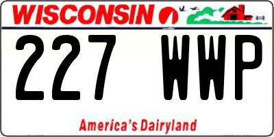 WI license plate 227WWP