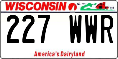 WI license plate 227WWR