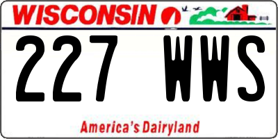 WI license plate 227WWS