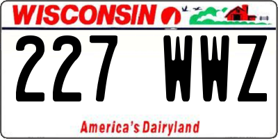 WI license plate 227WWZ