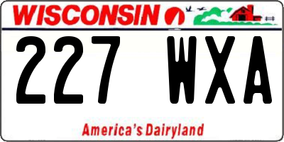 WI license plate 227WXA