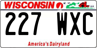 WI license plate 227WXC