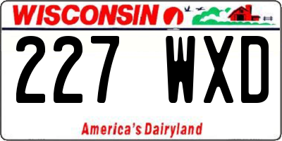 WI license plate 227WXD