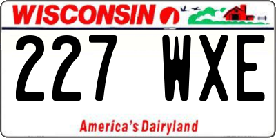 WI license plate 227WXE