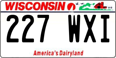 WI license plate 227WXI