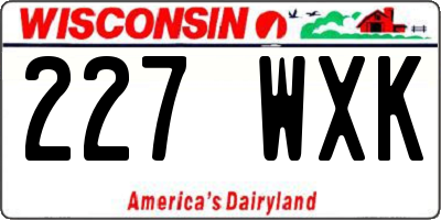 WI license plate 227WXK