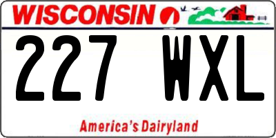 WI license plate 227WXL