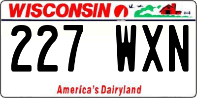 WI license plate 227WXN
