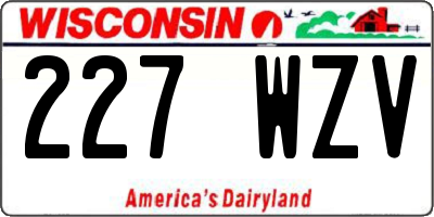 WI license plate 227WZV