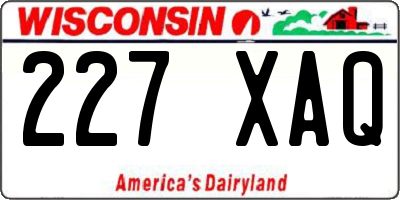 WI license plate 227XAQ