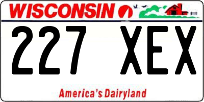 WI license plate 227XEX