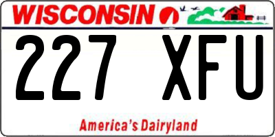 WI license plate 227XFU