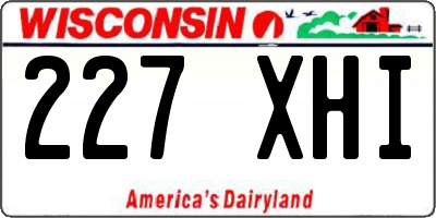 WI license plate 227XHI