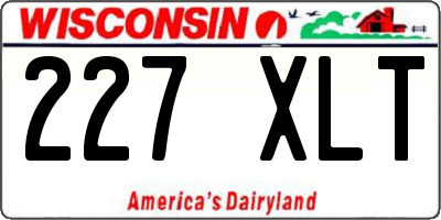 WI license plate 227XLT