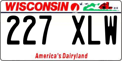 WI license plate 227XLW